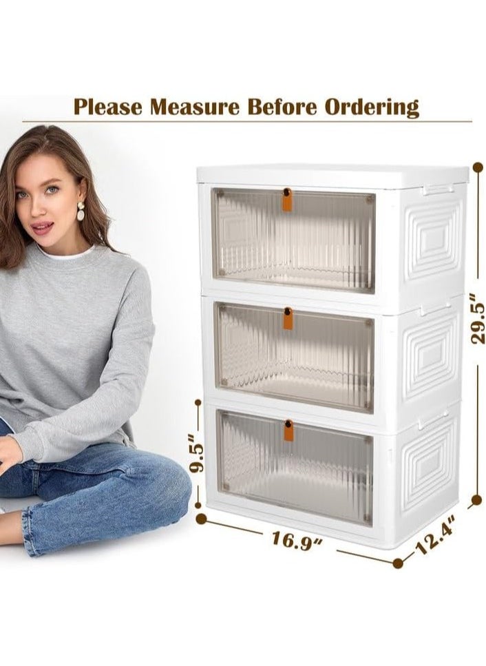 3 Tier Plastic Storage Bins with Lids, Stackable Storage Containers with Wheels, Folding Storage Boxes, Collapsible Storage Bins, Closet Organizers and Storage for Living Room,Office,Dorm - pzsku/ZCFF04AD9888AA1108005Z/45/_/1725525842/7379132c-7bfd-4eca-9939-1a15a4e9a723