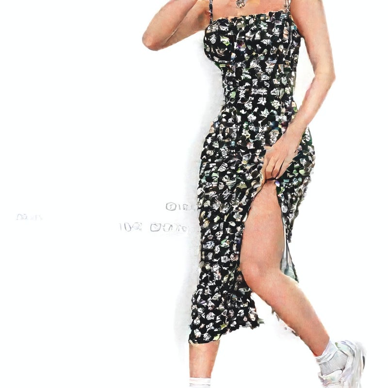 Women's Sleeveless Wrap High Slit Daisy Print Dress - Image 5