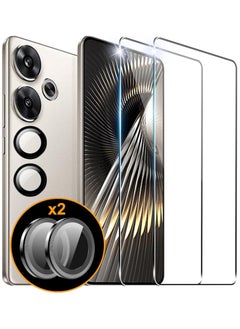 [2+2 Pack] Screen Protector Compatible with Xiaomi Poco F6/Redmi Turbo 3 Tempered Glass Camera Lens Protector, [Maximum Coverage] HD Crystal 9H Hardness Tempered Glass