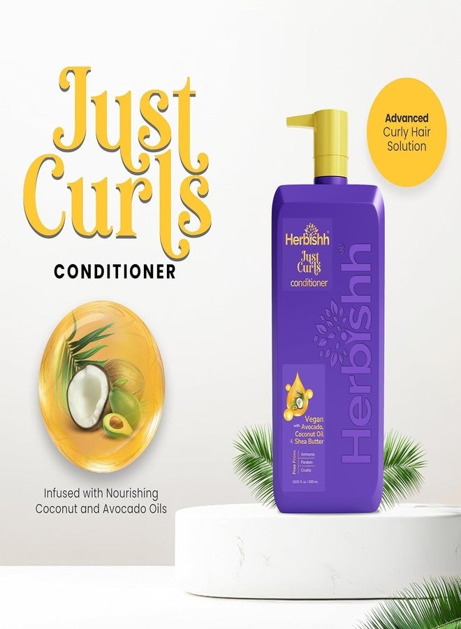 Herbishh Just Curls Conditioner (500ml) | Sulphate Free | Shea Butter & Coconut | Hydrating Conditioner for Curly, Wavy & Frizzy Hair | Damage Repair - Image 2