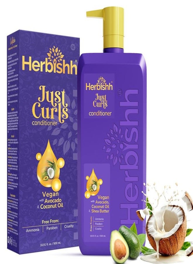 Herbishh Just Curls Conditioner (500ml) | Sulphate Free | Shea Butter & Coconut | Hydrating Conditioner for Curly, Wavy & Frizzy Hair | Damage Repair - Image 1