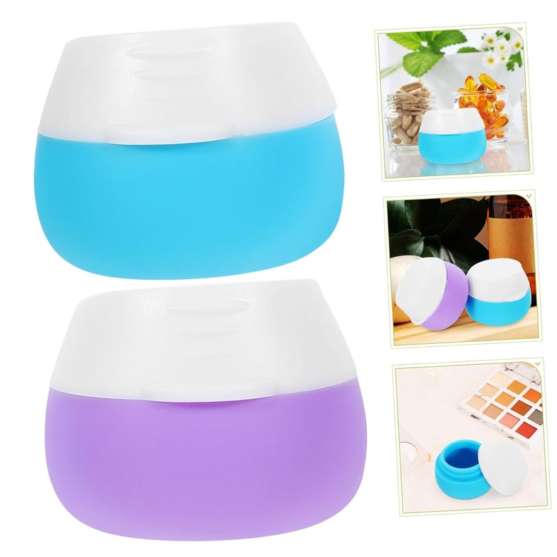 2pcs Refillable Silicone Travel Jars Empty Cream Containers for Ointments and Cosmetics - Image 3