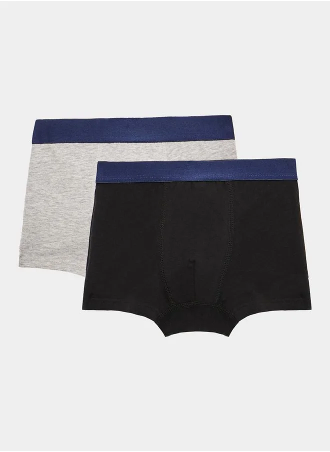 Styli Styli Boys Pack of 2 - Plain Briefs with Elasticated Waistband