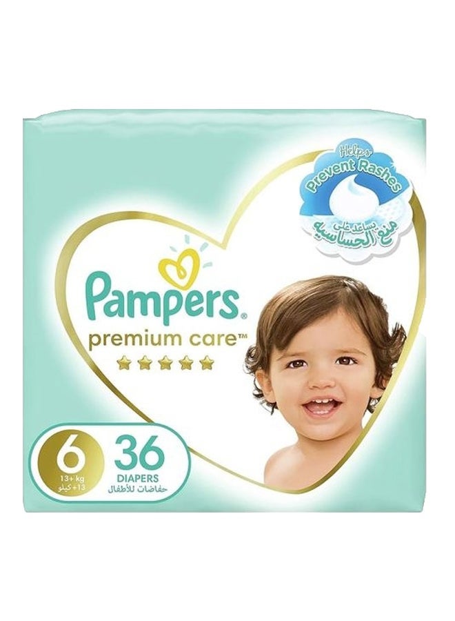 حفاضات الأطفال، 13+ كجم، الحجم 6، 36 قطعة