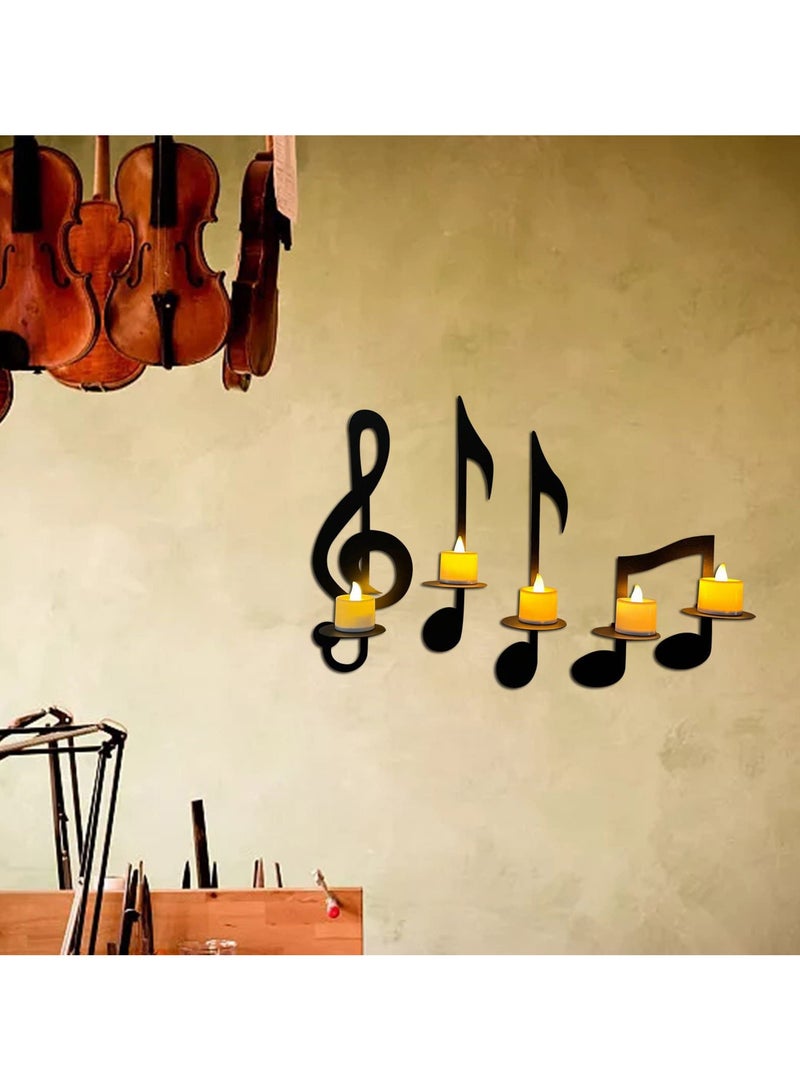 Bukela 4-Piece Candle Holder Stand , Musical Note Wall Candle Holders For Wedding Home Living Room Decoration Candle Holder, Hanging Wall Art, Living Room Decor, Room Decor, Wall Decor - Image 3