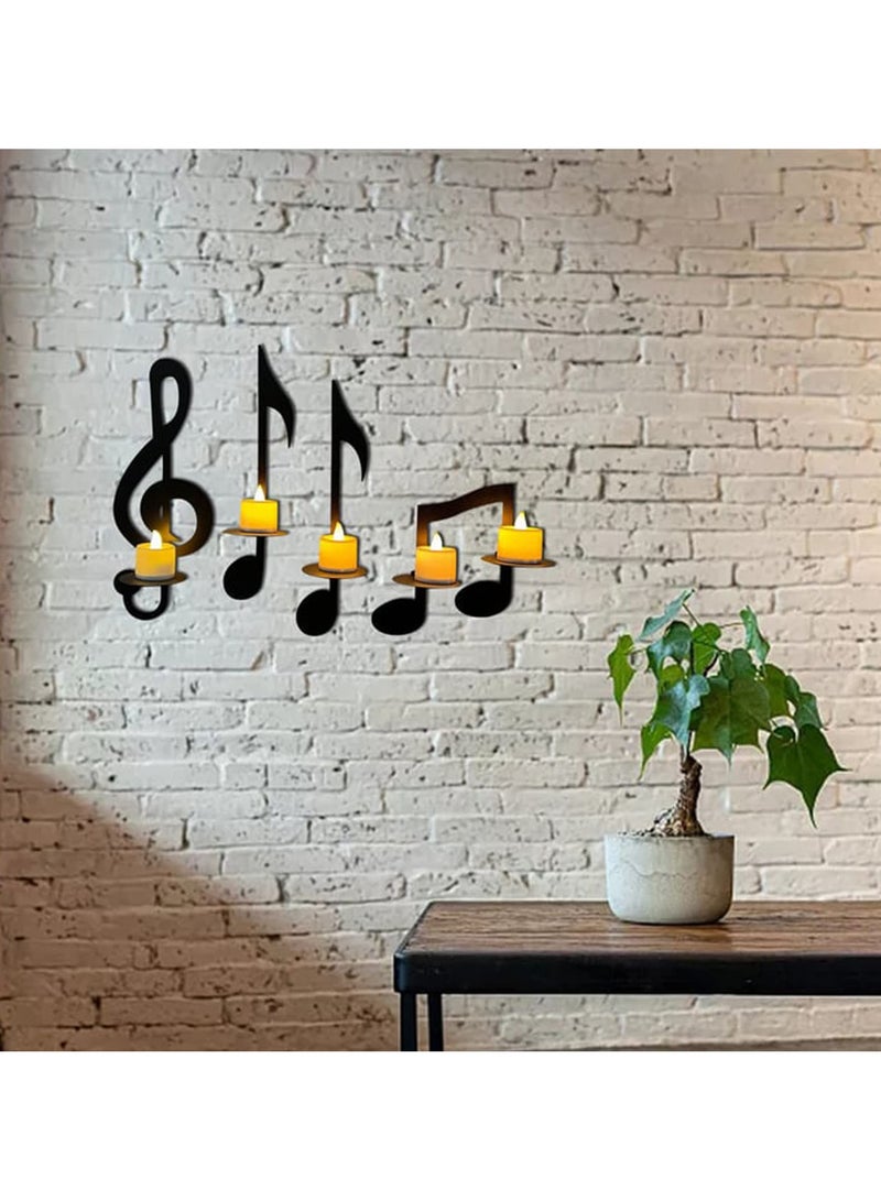 Bukela 4-Piece Candle Holder Stand , Musical Note Wall Candle Holders For Wedding Home Living Room Decoration Candle Holder, Hanging Wall Art, Living Room Decor, Room Decor, Wall Decor - Image 4