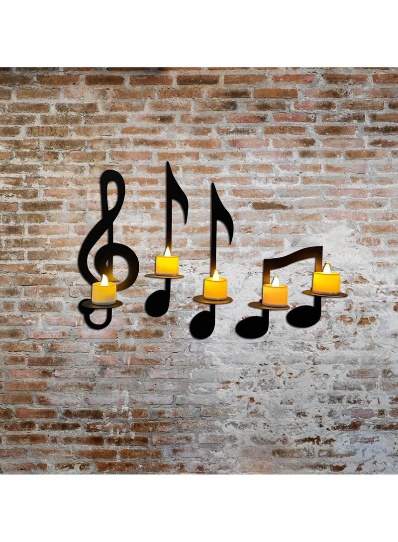 Bukela 4-Piece Candle Holder Stand , Musical Note Wall Candle Holders For Wedding Home Living Room Decoration Candle Holder, Hanging Wall Art, Living Room Decor, Room Decor, Wall Decor - Image 5