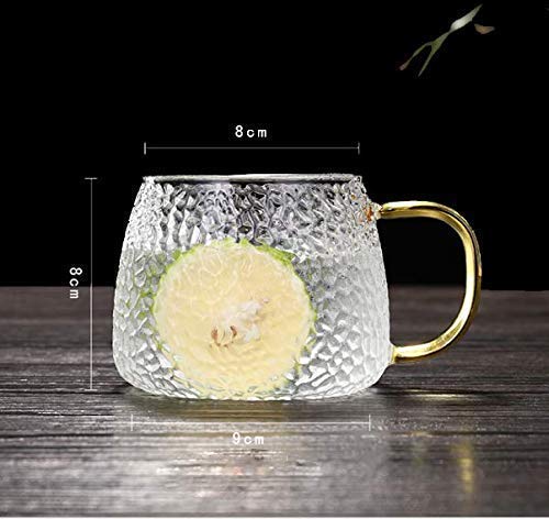 FitsFlair 400 ML Glass Tea or Coffee Cup Set for Green Tea hot Coffee Lemon Tea Herbal Tea Borosilicate Glass with Premium Look Handle Set of 2 - Image 4