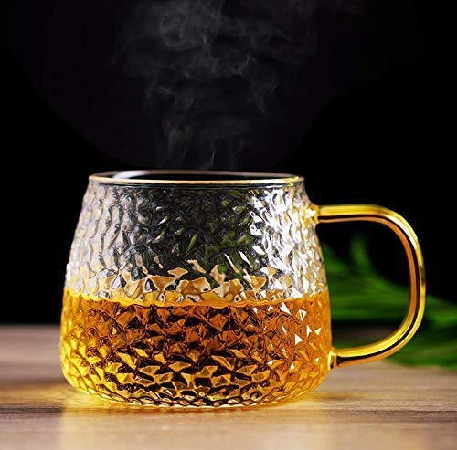 FitsFlair 400 ML Glass Tea or Coffee Cup Set for Green Tea hot Coffee Lemon Tea Herbal Tea Borosilicate Glass with Premium Look Handle Set of 2 - Image 5