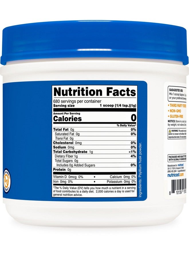 Nutricost Psyllium Husk Powder (1.5 Pounds) - GMO-Free, Gluten-Free - Image 5