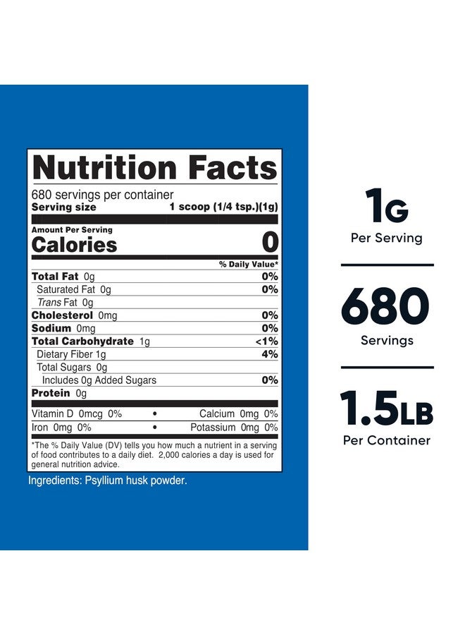 Nutricost Psyllium Husk Powder (1.5 Pounds) - GMO-Free, Gluten-Free - Image 2