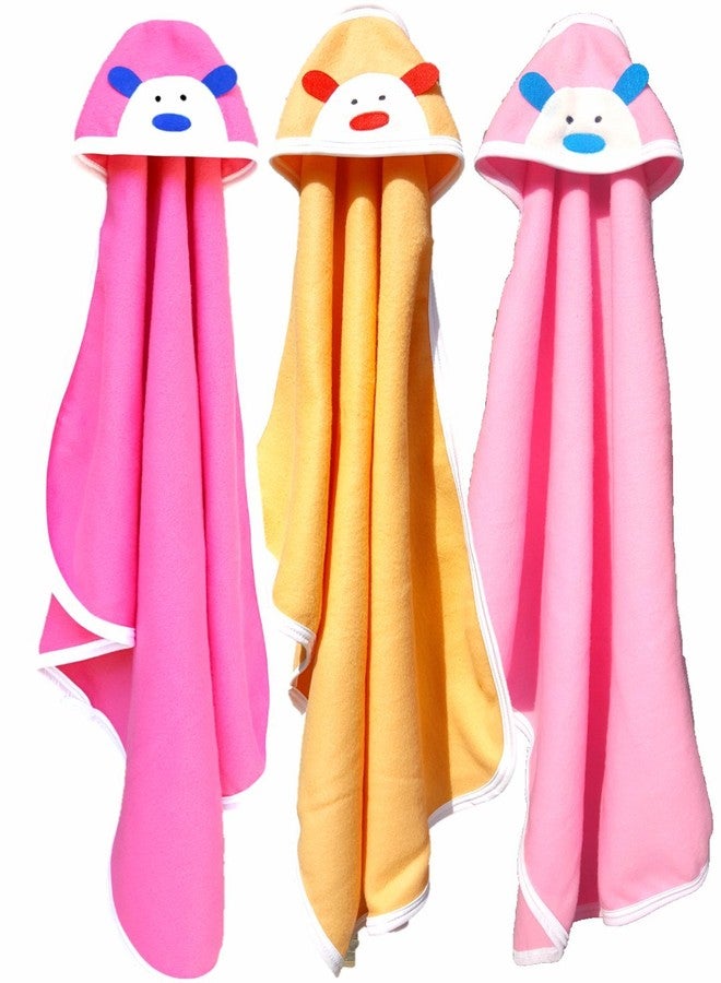 BRANDONN Newborn Original 3PCS.. Big Size (36 X 27) Cute Baby Blankets for Babies (Hotpink, Peach, Pink; Pack of 3) - Image 1