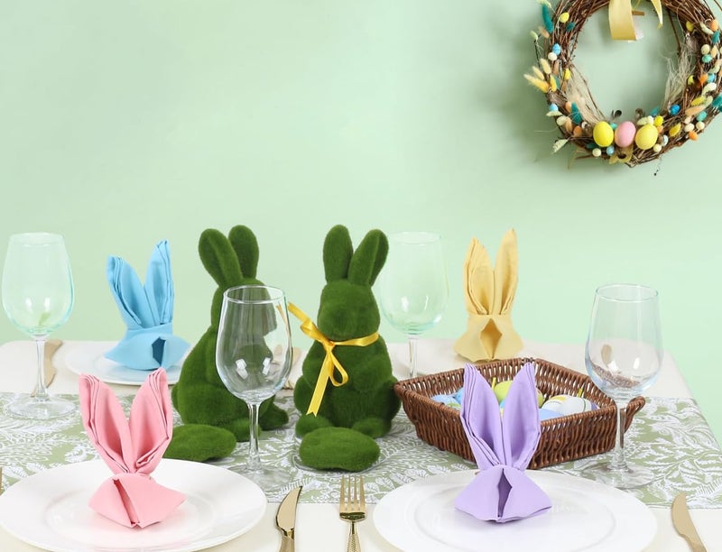 KOFFOTA Cloth Napkins Set of 8,Spring Colors,18 x 18 inch,Easter Table Decorations,Washable Cloth Napkins Made of 100% Microfiber,Good for Restaurant, Everyday use, Parties. (4 Patel Colors) - Image 5