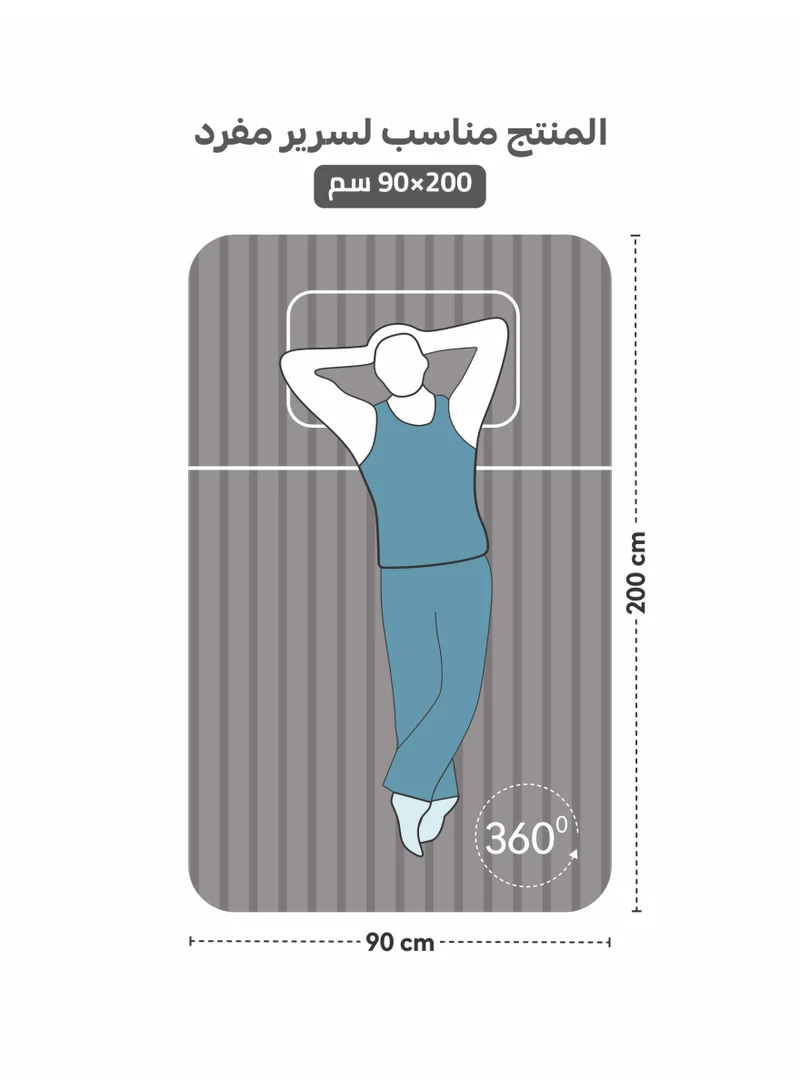 Donetella SINGLE (90x200cm) Premium 2 Piece – 90×200 cm Single Striped Fitted Sheet, and 35 cm Deep Pocket, Secure All-Around Elastic Fit, No Excess Fabric.  | Best Price UAE