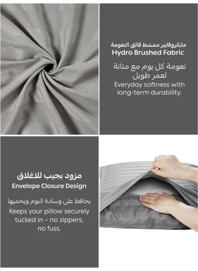 Donetella SINGLE (90x200cm) Premium 2 Piece – 90×200 cm Single Striped Fitted Sheet, and 35 cm Deep Pocket, Secure All-Around Elastic Fit, No Excess Fabric.  | Best Price UAE