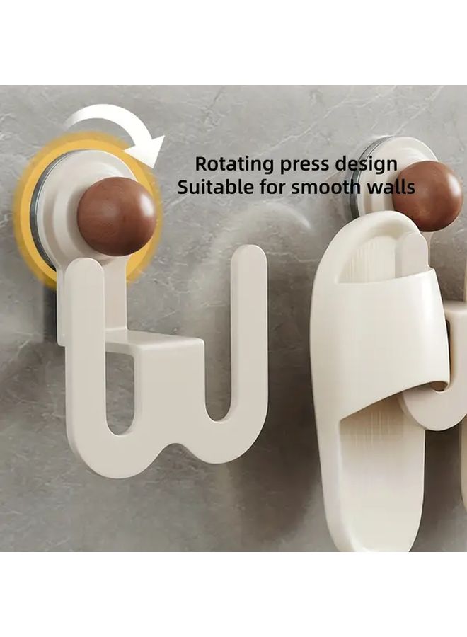 Wall Mounted Slipper Holder Heavy Duty Adhesive Screw Mount Space Saving Vertical Shoe Shelf Milky White - Image 4