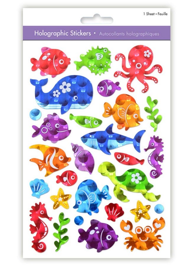 AoneFun Whale Stickers Sea Creature Stickers Fun Stickers Cool Stickers Holographic Stickers Sea Life Stickers Sea Animal Stickers For Kids Cute Animal Stickers For Toddlers Animals Shark Sticker - Image 1