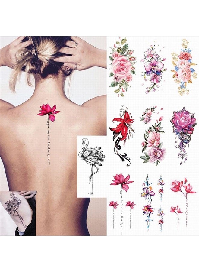 Ooopsi 10 Sheets Large Flower Temporary Tattoos - Sexy Body Tattoo Sticker for Women Girl for Arms Legs Shoulder or Back - Image 1