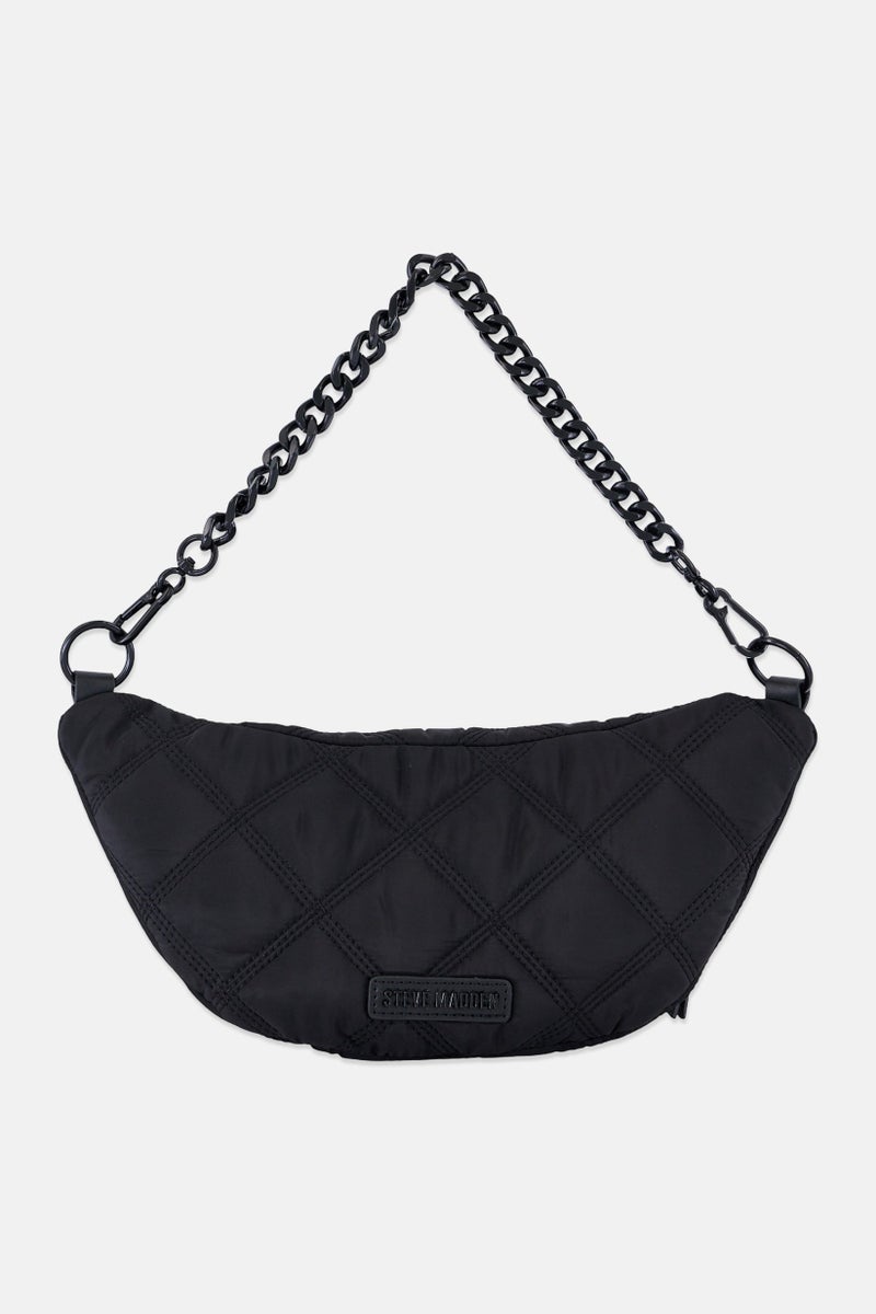 STEVE MADDEN حقيبة كتف بشعار العلامة التجارية للنساء، سوداء - Image 3