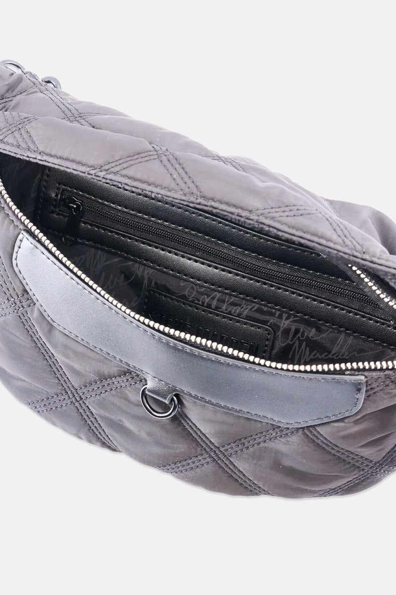 STEVE MADDEN حقيبة كتف بشعار العلامة التجارية للنساء، سوداء - Image 4