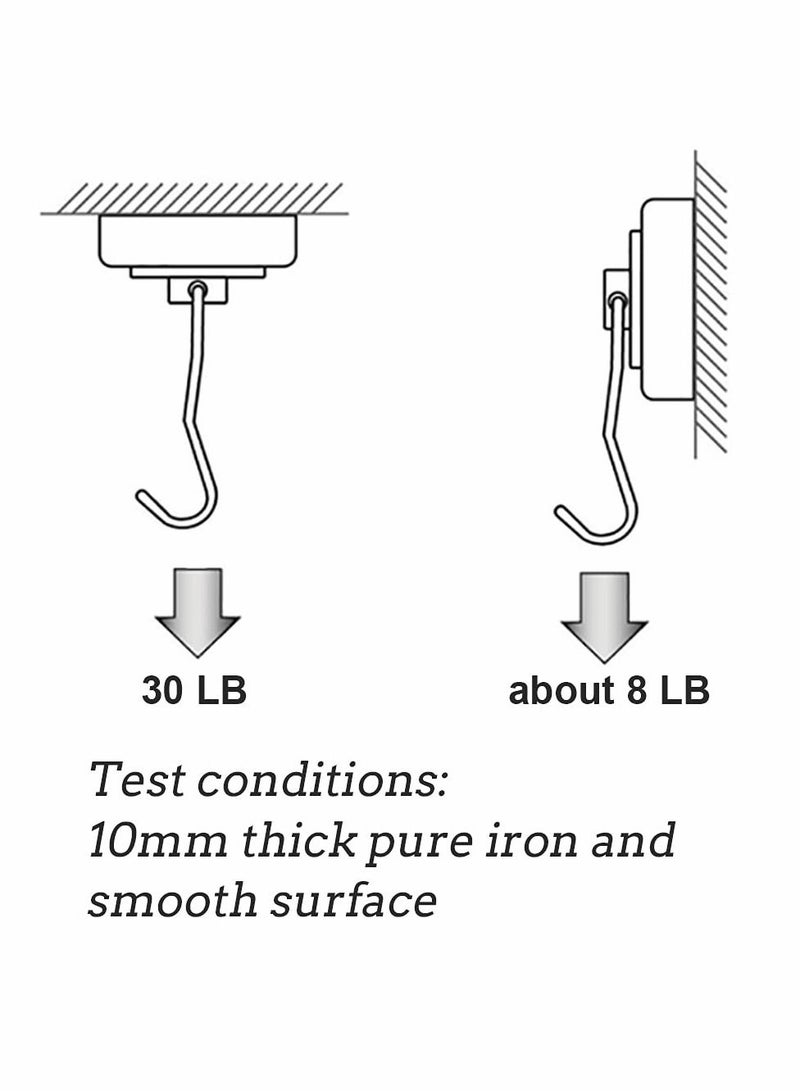 واي آند دي Magnetic Hook, Strong Neodymium Magnet Swivel Swing Refrigerator Hooks, Perfect for and Other Surfaces（6pack, 30LB ） - Image 3
