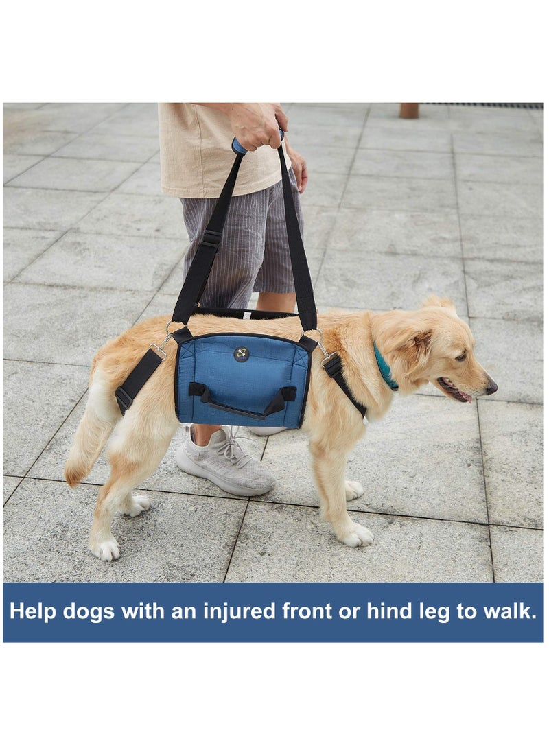 Excefore Dog Carry Sling, Emergency Backpack Pet Legs Support And Rehabilitation Dog Lift Harness for Nail Trimming, Dog Carrier for Senior Dogs Joint Injuries, Arthritis, Up and Down Stairs (XL, Blue)  - Image 4