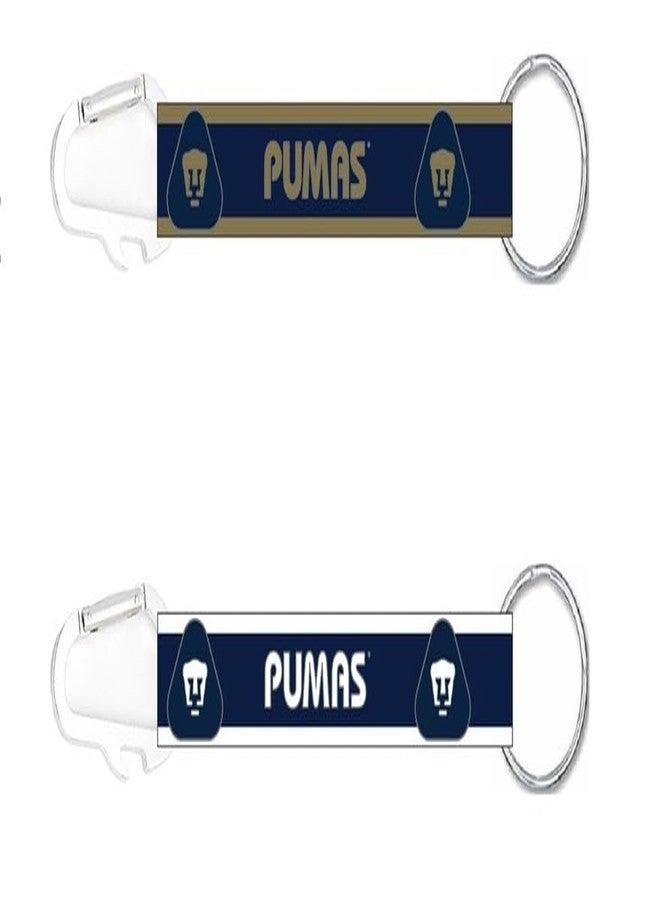 Pumas UNAM de La Liga MX 2-Pack Lanyard مع حلقة تسلق وفتاحة زجاجات 7 بوصة
