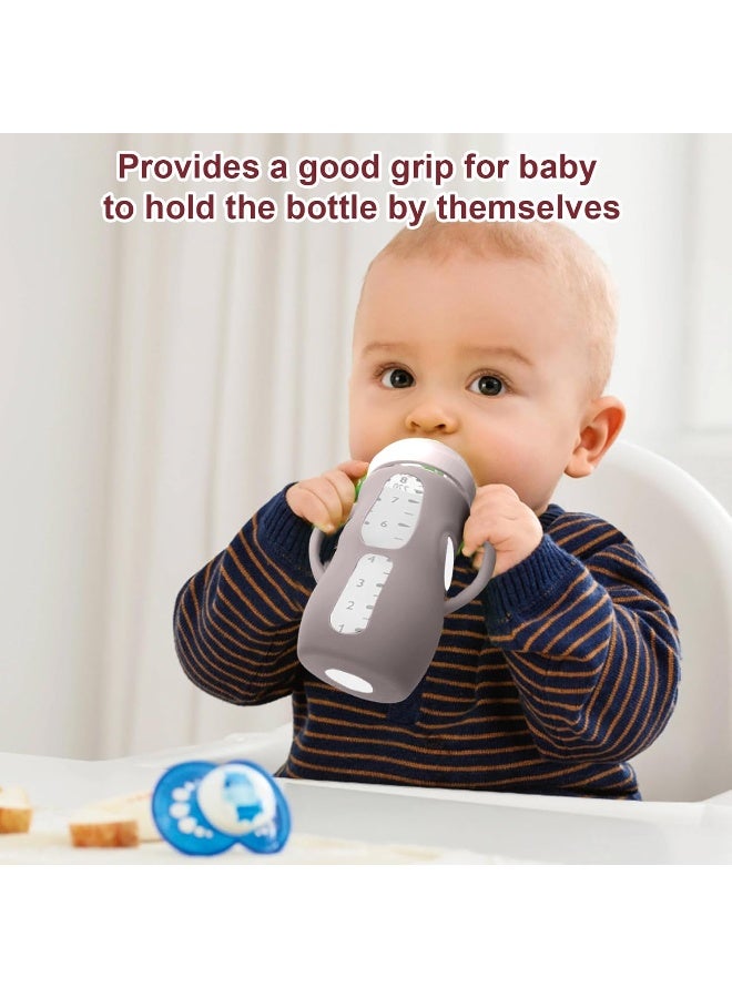 Juome Silicone Sleeves with Handles for Avent Natural Glass Baby Bottles - 3 Pack - Image 3