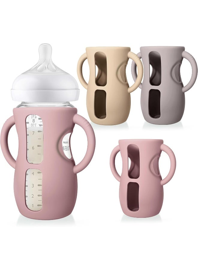 Juome Silicone Sleeves with Handles for Avent Natural Glass Baby Bottles - 3 Pack - Image 1