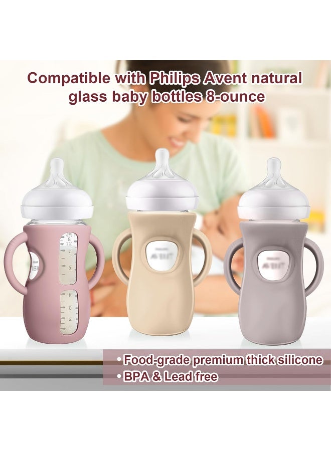 Juome Silicone Sleeves with Handles for Avent Natural Glass Baby Bottles - 3 Pack - Image 5