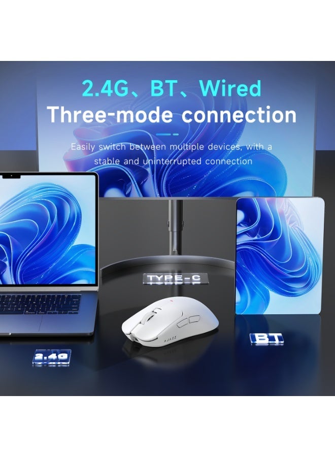 A-jazz AJ200 NL AI Wireless Gaming Mouse - Triple Mode (2.4G/Bluetooth/Wired) - PAW3311 Sensor, 24000 DPI, 1000Hz, 63g Lightweight, 500mAh - AI Voice Interaction, Ergonomic Ribbed Frame - Image 4