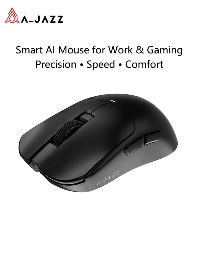 A-jazz AJ200 NL AI Wireless Gaming Mouse - Triple Mode (2.4G/Bluetooth/Wired) - PAW3311 Sensor, 24000 DPI, 1000Hz, 63g Lightweight, 500mAh - AI Voice Interaction, Ergonomic Ribbed Frame - Image 1