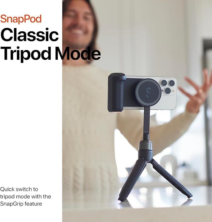 ShiftCam SnapStand Mini - Video Selfie Stick and MagSafe Tripod - Magnetic Mount Snaps on to Any Phone - Tiltable Design | Blue Jay - Image 3