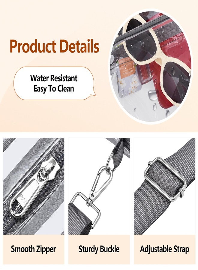 Bagenius Clear Bag for Stadium Events, Clear Purse with Removable Strap, Transparent Bag for Sports Concert and Festivals - Grey - Image 4