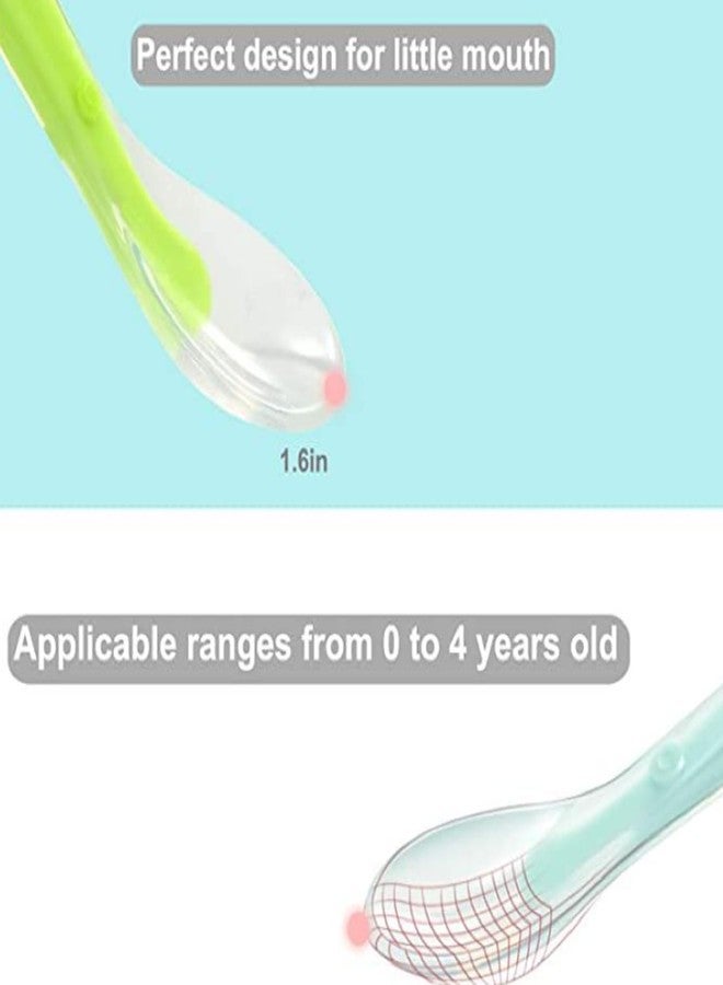 Krido Baby Silicone Training Spoons, BPA-Free Soft-Tip Feeding Spoons for Self-Feeding, 16 cm Length, Multi-Color (3) - Image 3