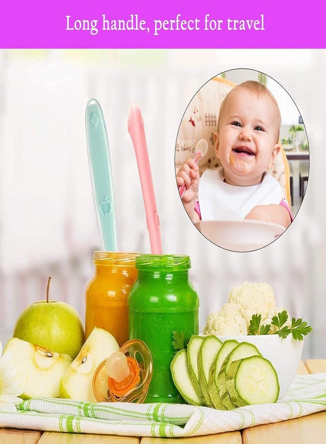 Krido Baby Silicone Training Spoons, BPA-Free Soft-Tip Feeding Spoons for Self-Feeding, 16 cm Length, Multi-Color (3) - Image 5