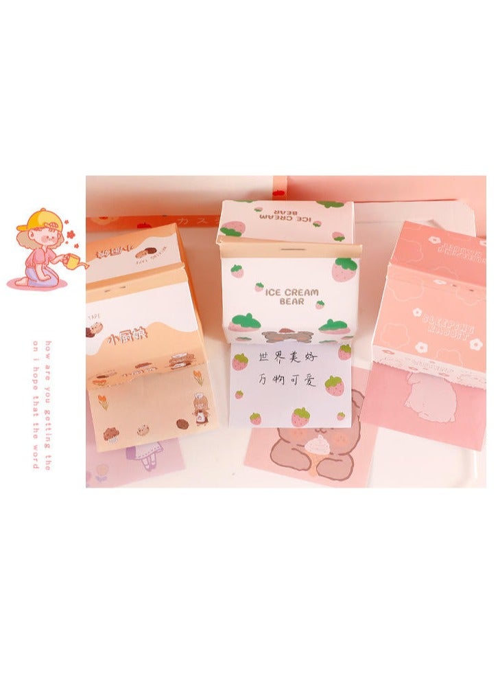 Generic KAWAII STATIONERY MEMO PAD | BEAR MEMO | KAWAII | CARTON NOTES | 200 SHEETS | BEIGE  - Image 3