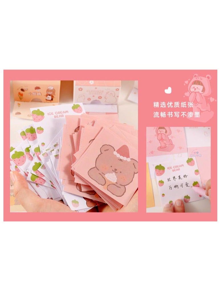 Generic KAWAII STATIONERY MEMO PAD | BEAR MEMO | KAWAII | CARTON NOTES | 200 SHEETS | BEIGE  - Image 2