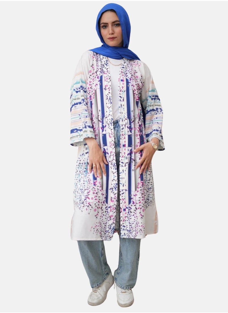 ماركة غير محددة كارديغان مفتوح بأكمام طويلة – خفيف وأنيق بطول 125 سم  - Image 1