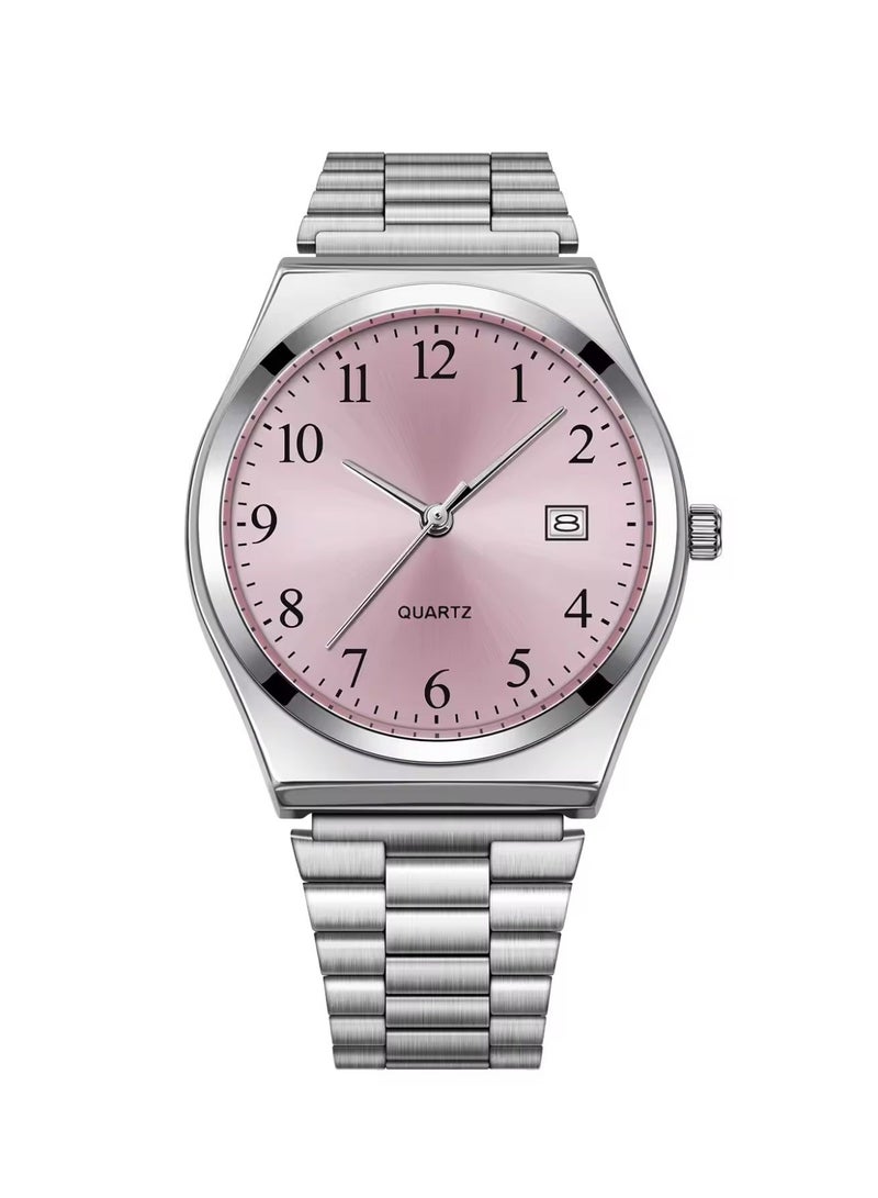 كوارتز ساعة رجالية من سوار معدن، مع تقويم مناسبة للعمل والاستخدام اليومي - Image 1