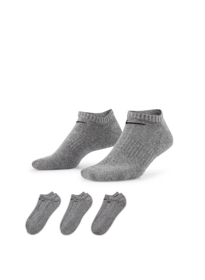 Nike Unisex Nike Everyday Cushioned No-Show Socks 3-Pair - Image 1