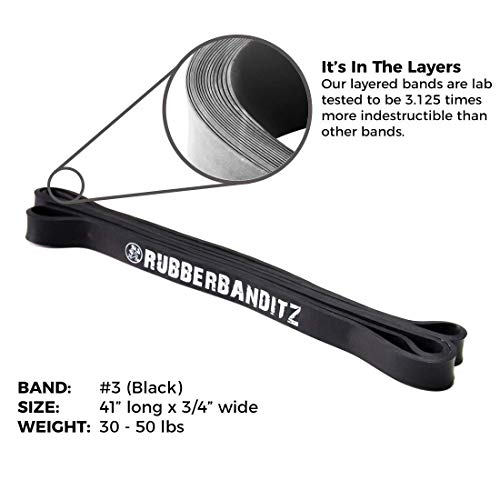 Rubberbanditz Combo Pull Up Assist Bands | Heavy Duty Resistance Exercise Bands for Powerlifting, Mobility, and Stretching | Resistance Bands for Working Out | Combo Pack of 2 - Image 5