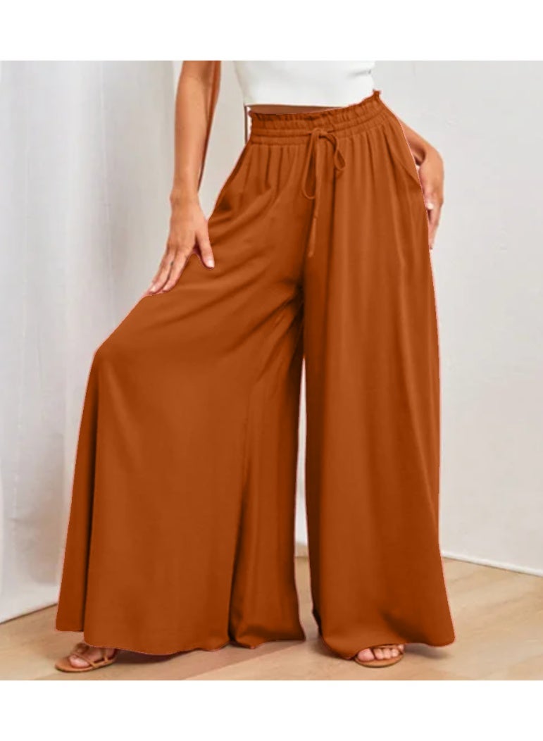 Women's Baggy Pants Loose Made with Cotton Linen Plus size Women's Pants Wide Leg - Image 1