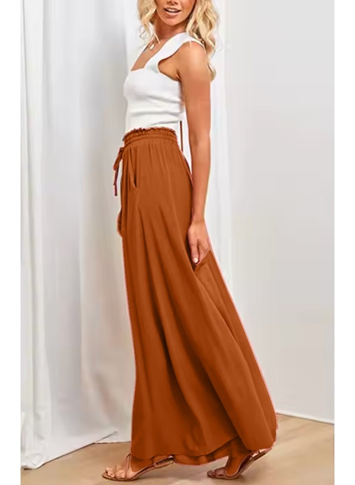 Women's Baggy Pants Loose Made with Cotton Linen Plus size Women's Pants Wide Leg - Image 3