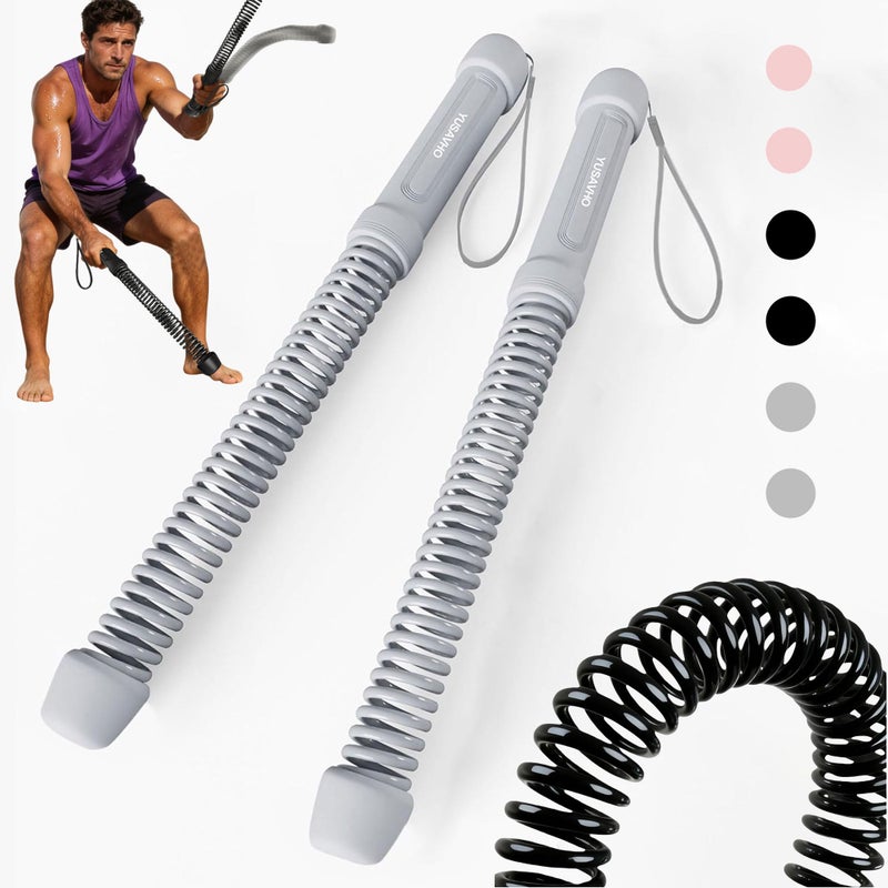 YUSAVHO Ropeless Battle Ropes for Home Gym-Portable Cordless Training Rope Fitness Equipment for Men & Women,Weighted Workout Ropes for HIIT,Versatile Exercise Equipment for Home and Travel Exercise(Grey) - Image 1