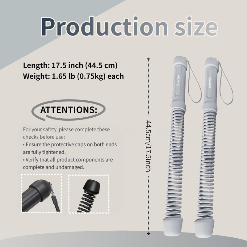 YUSAVHO Ropeless Battle Ropes for Home Gym-Portable Cordless Training Rope Fitness Equipment for Men & Women,Weighted Workout Ropes for HIIT,Versatile Exercise Equipment for Home and Travel Exercise(Grey) - Image 2
