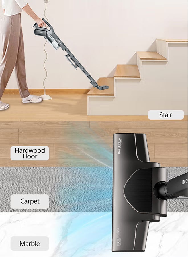 Deerma Handheld and Upright 2-In-1  Vacuum Cleaner with HEPA Filter, Ergonomic Handle, Low Noise For Quite Cleaning 1 L 600 W DEM-DX700S Black - Image 5