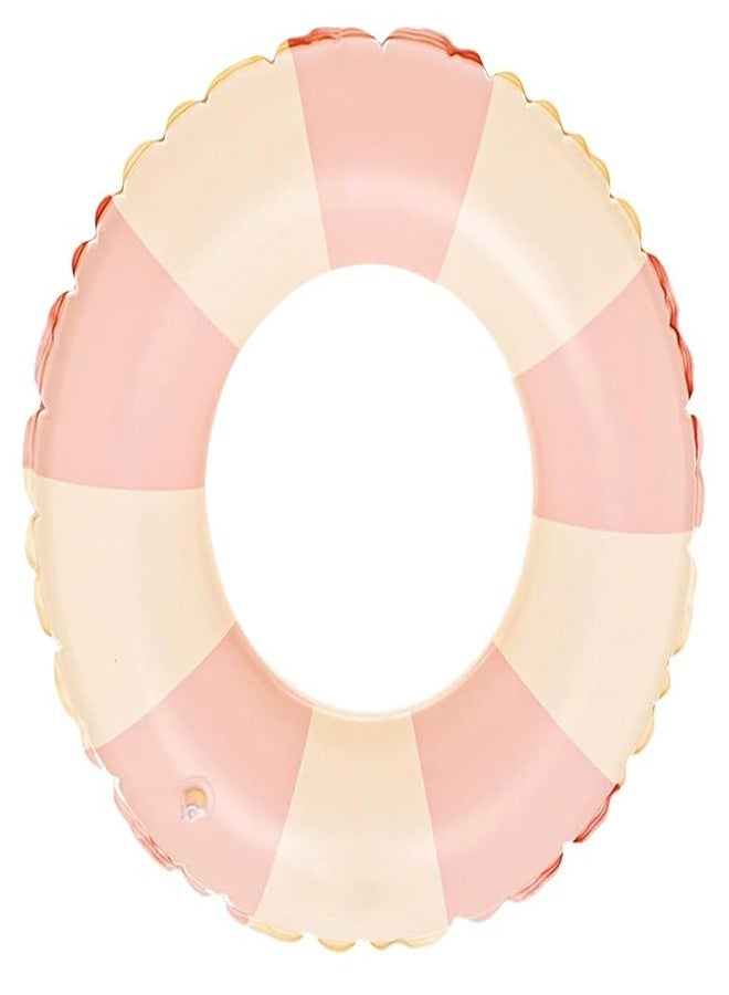 Audaisyly Children Swimming Ring, Inflatable Pool Floats Swim Tube Raft Toy with Fruits Mermaid Decorations Summer Water Fun Lounge Beach Lake Party Supplies for Kids (Pink Stripe) - Image 1