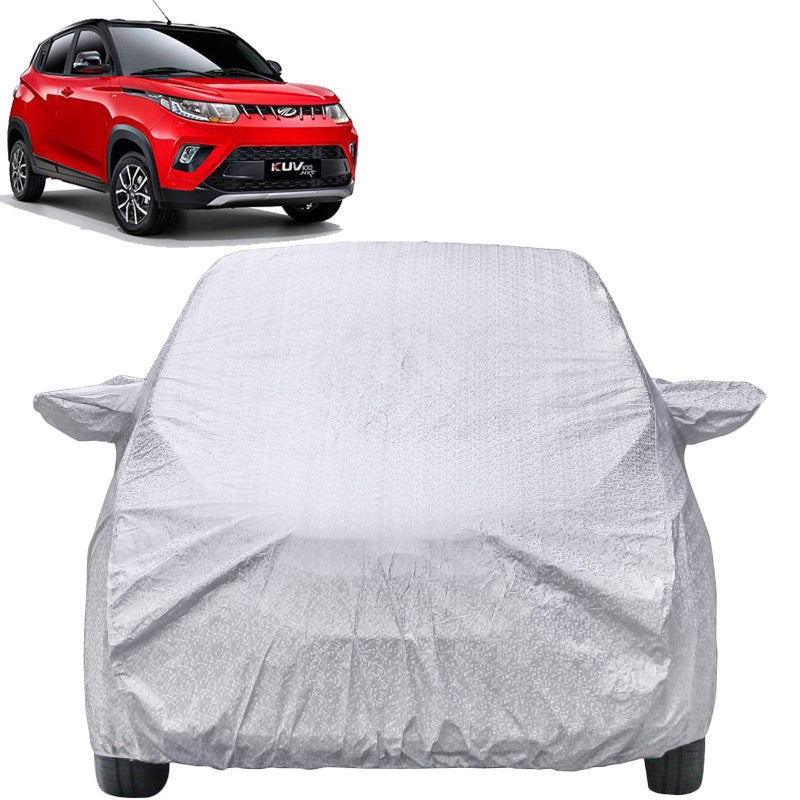The Autostory Waterproof Car Body Cover Compatible with Mahindra KUV100 with Mirror Pockets (Shinning Silver) - Image 5