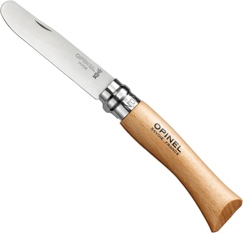 Opinel My First No.7 Stainless Steel Children’s Folding Pocket Knife with Safety Rounded Tip - Image 1